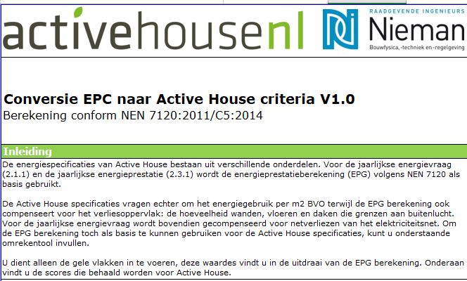 Je bekijkt nu Omrekentool Active House energiespecificaties